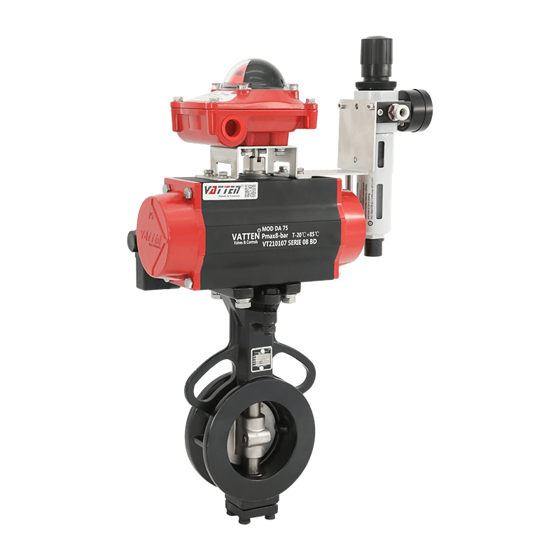 Pneumatski dvostruki ekscentrični leptir ventil