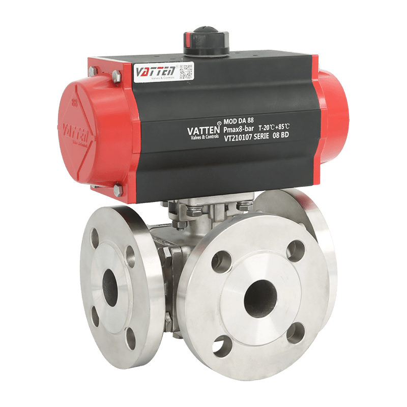 Pneumatski trosmjerni kuglasti ventil