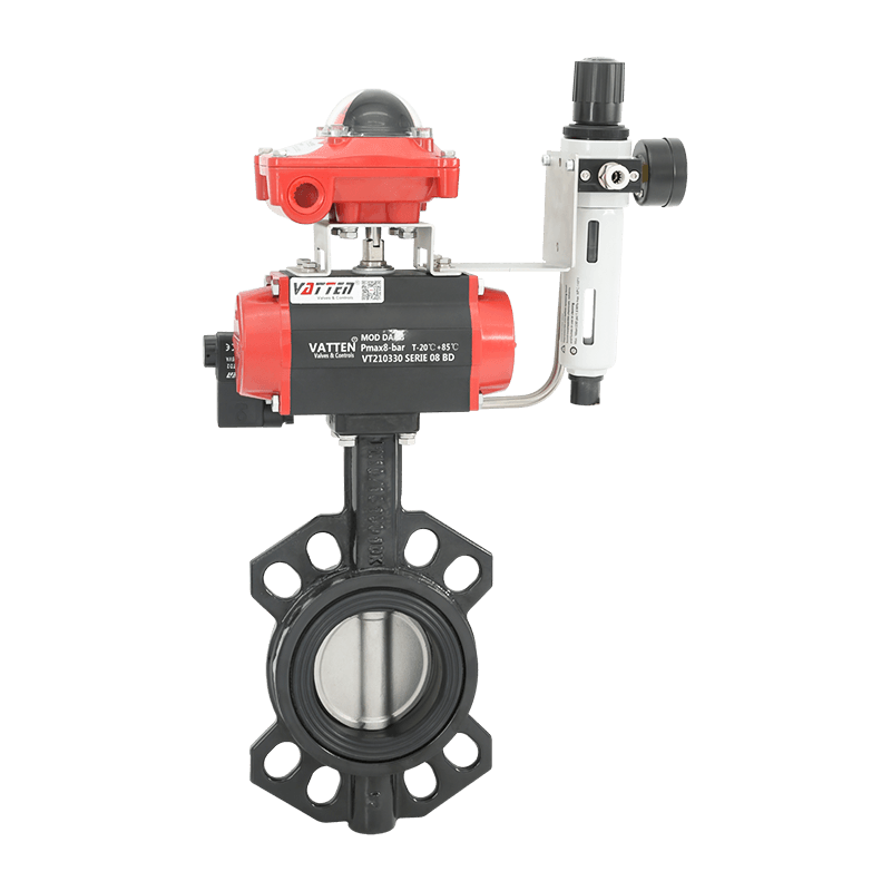 Pneumatski leptir ventil s pločicama